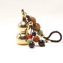 Brass Fulu gourd keychain pendant creative handmade woven rope keychain for men and women car key receiver