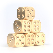 Pure copper metal solid color brass dice hand polished bar supplies creative mahjong dice