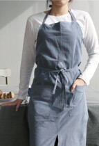 High-end Nordic Korean apron cotton Japanese and Korean simple fashion waiter cafe home baking kitchen apron