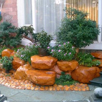 Custom-made natural yellow wax Original strange stone fish pond tank Ornamental landscaping Turtle hair color sun back platform ornaments