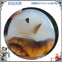 Good luck Ocean chalcedony natural agate original stone hanging carved pendant square sweater necklace