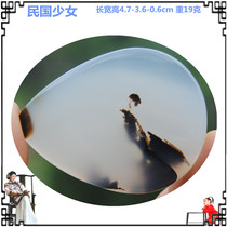 Republic of China girl Madagascar Marine chalcedony water grass agate crystal pendant pendant hand play Boutique Collection