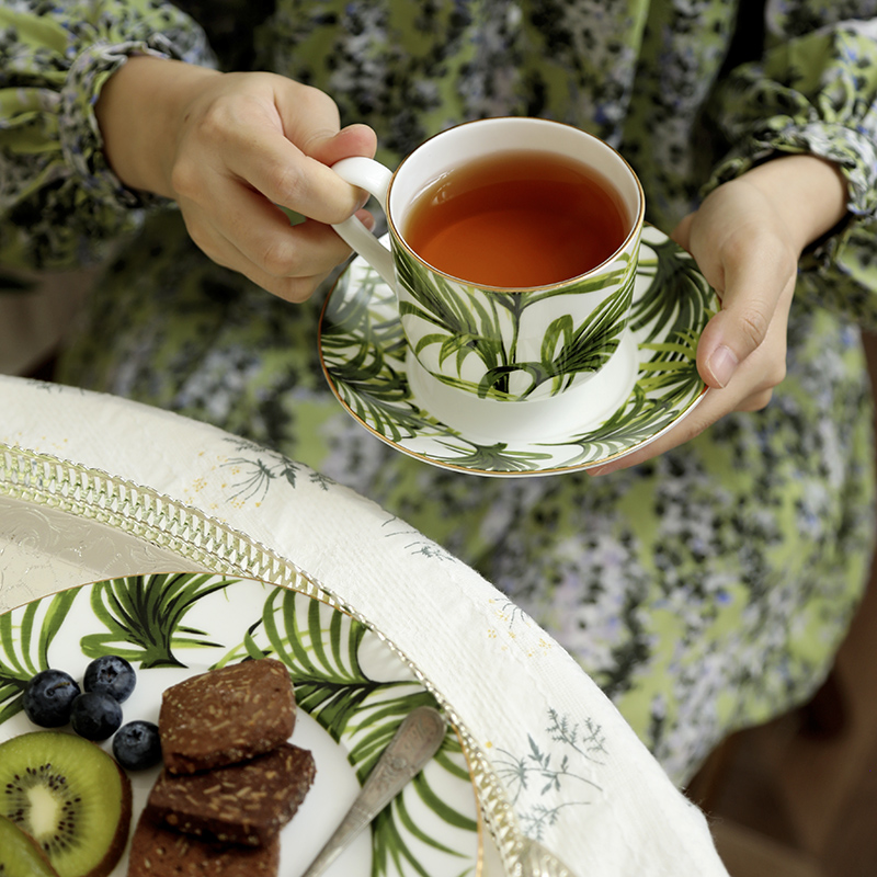 Anna 16 o'clock European bone ceramic cup teapot set ceramic afternoon black tea set leaves creative gift