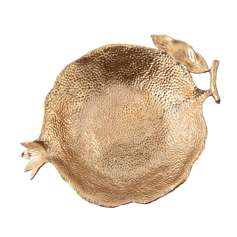 Anna 16 o'clock brass gold-plated leaf nut plate storage tray handmade jewelry fruit tray ornaments retro
