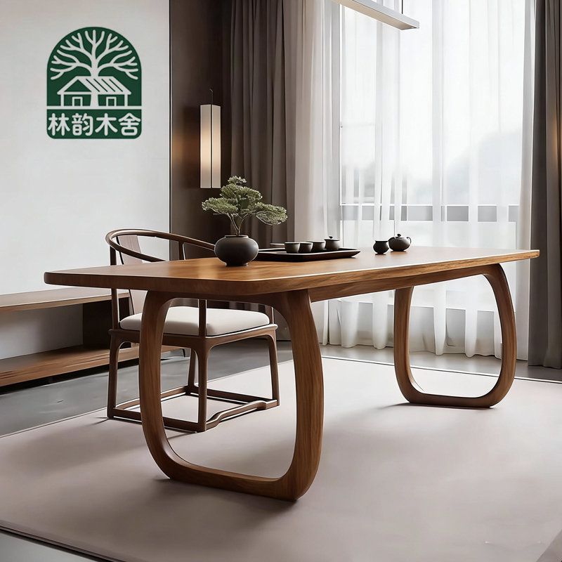 North American Black Walnut Desk, Song-Style Aesthetics, Burmese Wawang Old Teak Rectangular Dining Table, Living Room Office Tea Table