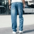 Feinuo mùa hè mỏng quần jeans nam dệt kim co giãn thẳng co giãn cộng với XL quần dài nam xu hướng - Quần jean quần jean nam levis Quần jean