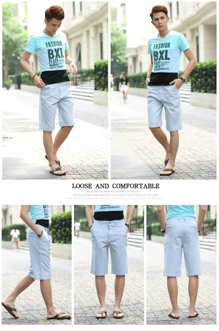 Quần short nam Năm quần thun có kích thước lớn mùa hè mỏng Phần vải cotton châu Á giản dị thả lỏng quần bó sát quần đùi