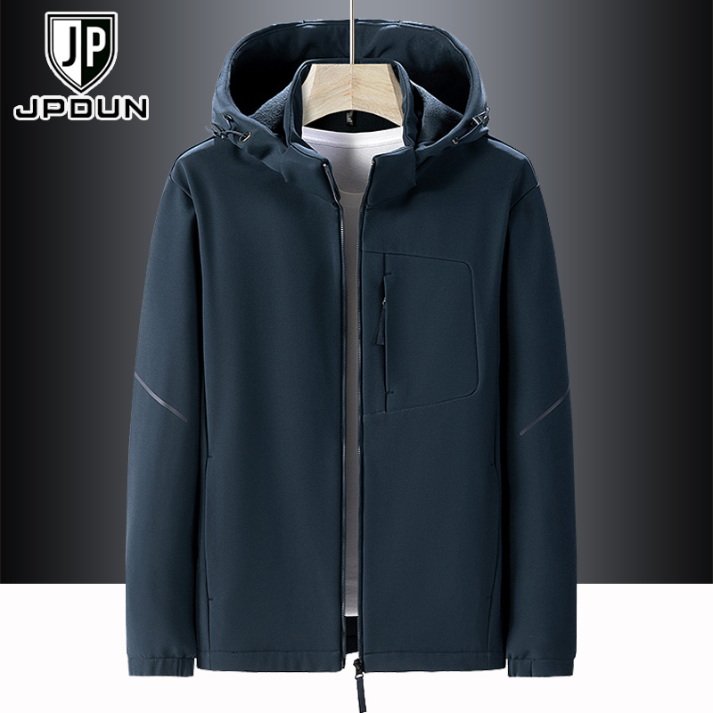 Softshell Jacket for Men, Autumn and Winter, Windproof and Waterproof, Outdoor Sports Fleece Jacket, Loose Fit, Large Size Fleece Jacket