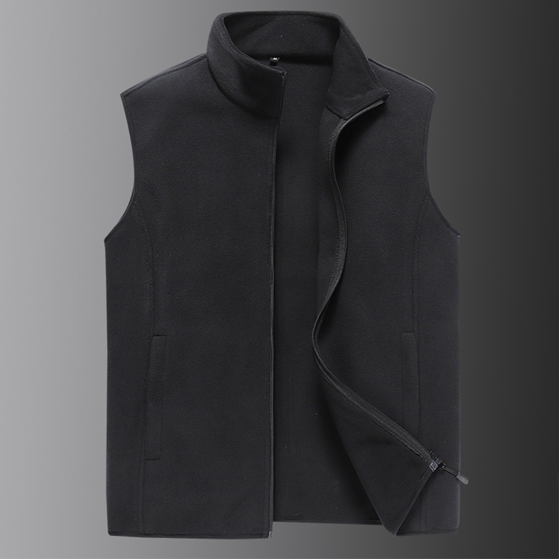 Polar Fleece Vest for Men, Windproof, Double-Sided Fleece, Warm Vest, Casual, Durable, Business, Simple, Sleeveless Jacket