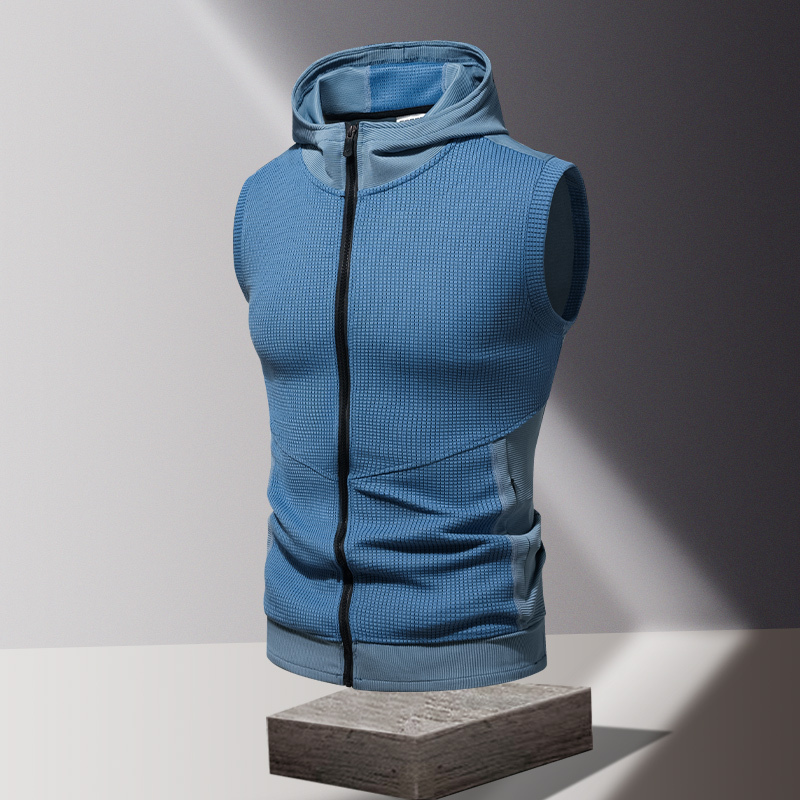Outdoor Hooded Vest Summer Men's Sleeveless Vest Fitness Sports Running Casual Jacket Training Loose Vest