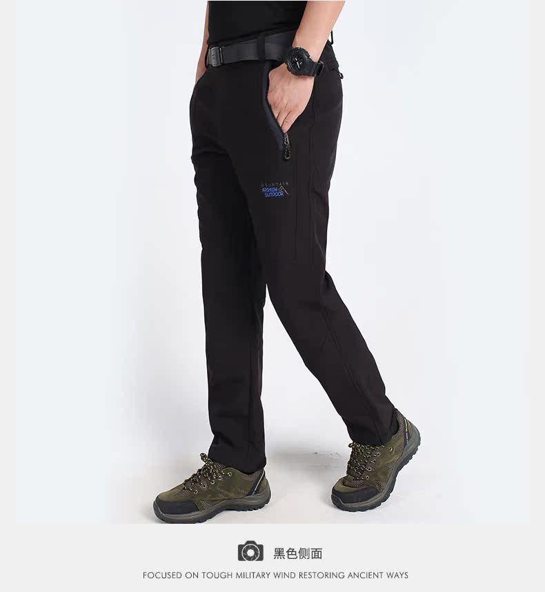 Quần ngoài trời quần nam không thấm nước mùa đông cộng với nhung dày mềm vỏ đi bộ đường dài quần thể thao chống gió kéo dài quần thẳng quần nam đẹp