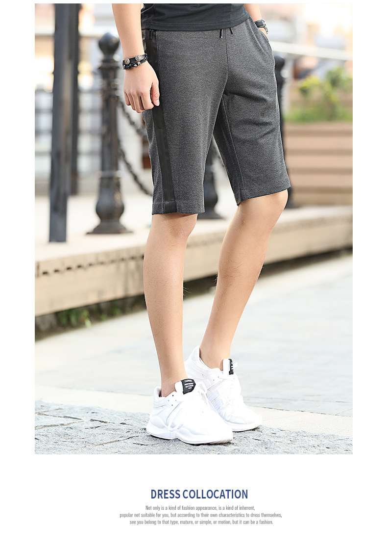 Quần short nam năm quần thường mặc quần mùa hè lỏng lẻo quần thể thao mỏng phần rộng kích thước lớn kéo dài quần đan quần giữ nhiệt nam