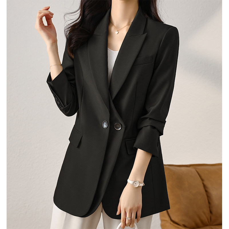 Suit Jacket Woman Spring Autumn 2021 New Free Ironing High Level Design Sensation Small Crowd Temperament Fashion Chic Casual