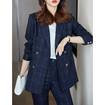 Plaid suit jacket woman 2021 new exploits without bronzing advanced design sense for little chic casual fashion temperament