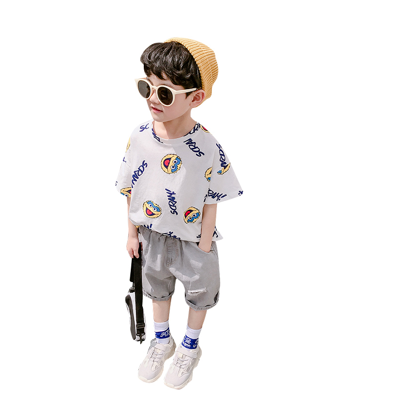 Trẻ em quần áo phù hợp với bé trai mùa hè 2020 mới của Hàn Quốc phiên bản của quần áo triều 8 trẻ em ngắn tay không khí 9 mùa hè bé hai mảnh bộ.