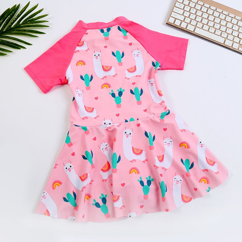 Children's swimsuit and girls sun protection skirt flat-angle swimsuit girls primary school children's swimsuit