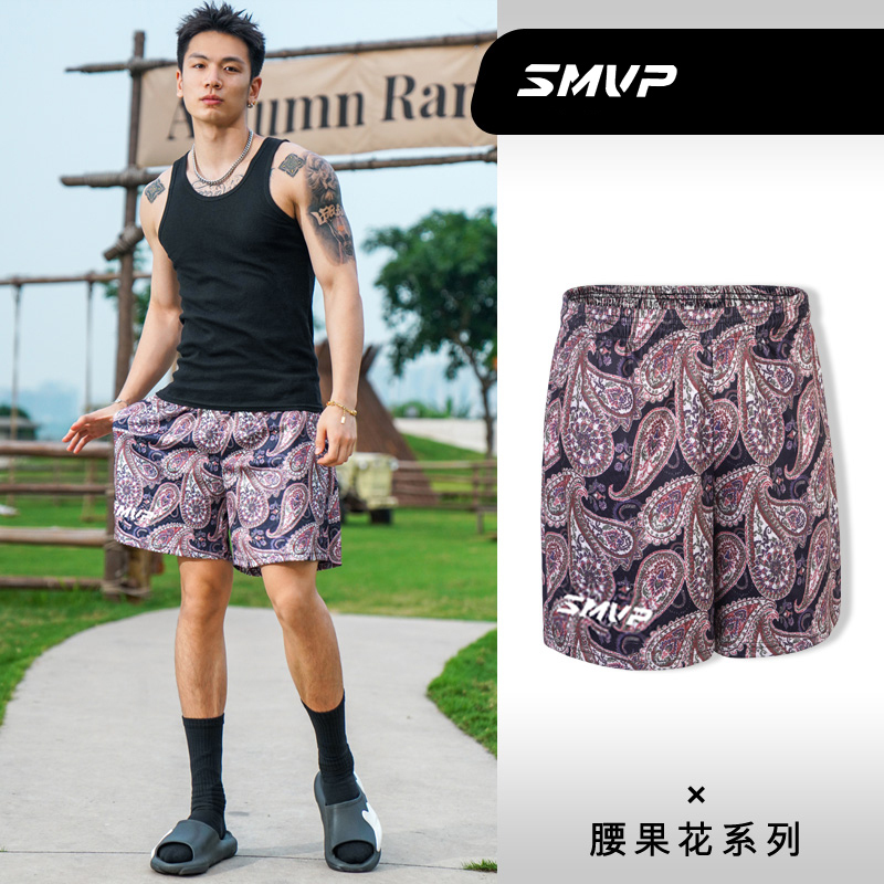 Smvp Tatum Paisley Shorts American Style Training Basketball Shorts Summer Breathable Quick-Drying Five-Point Shorts