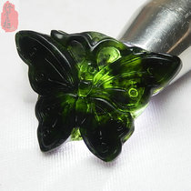 Butterfly pendant womens natural dark green jade Black Jade jade pendant