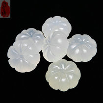 Natural Jade pumpkin beads scattered pieces scattered beads jade accessories handmade DIY accessories wenplay beads Hanfu bracelet with beads