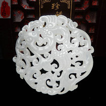 Retro Hanfu waist-padded Jade handmade DIY accessories natural jade antique dragon and phoenix pendant hollow jade pendant