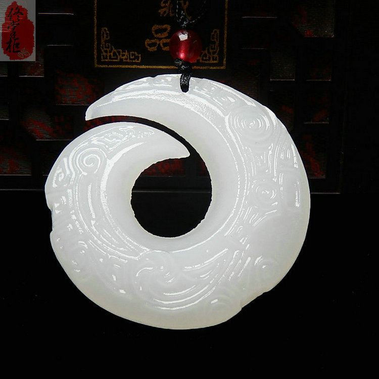 White Jade Dragon Hook Pendant Natural Afghanistan Jade Comeback Ancient Jade Pendant Hanfu Jade Pei Waist Peering Men's Pendant Jade Pendant Jade Pendant