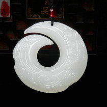 White jade dragon hook pendant natural Afghan jade retro jade pendant Hanfu jade waist wear mens pendant jade pendant