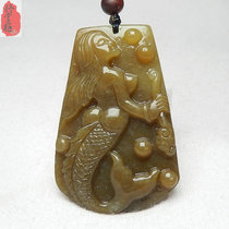 Mermaid pendant mens natural Hetian Jade sugar jade brand jade pendant mens and womens jade necklace pendant Jade