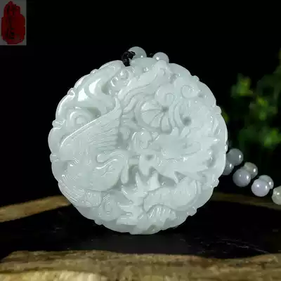 Natural Jade A goods Dragon Phoenix jade jewelry jade necklace pendant sweater refining couple pendant men and women with certificate