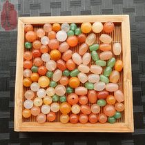 Natural Gold Silk Jade Multicolored Rice Bead Barrel Beads Round Pearl Bracelet Necklace Loose Beads Handmade DIY Bulk Accessories Accessories Accessories