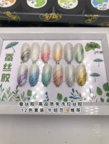 Silk glue high quality no-wash drawing glue 12-color set of glue Niu Niu Fan nail recommended small set of glue