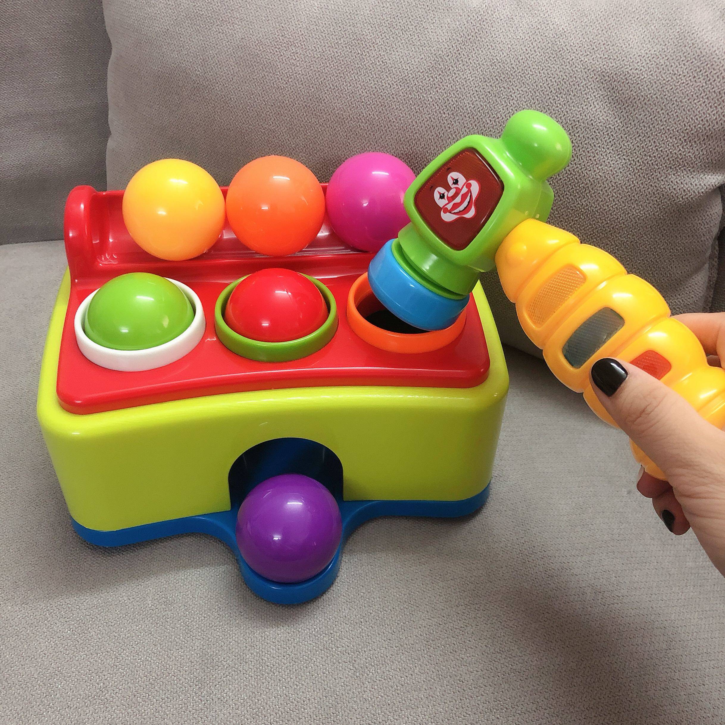 Baby Piling Bench Knock On Toy Music Light Hammer Knockout ball Puzzle Exercise Hands-on Competence Strength Training