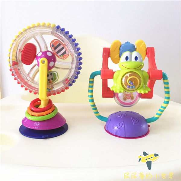 Three-color rotating Ferris wheel baby windmill baby dining chair cart suction cup toy early education puzzle