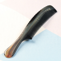 Yu jiaoxuan pure natural yak horn head comb mens gift short hair long handle authentic round tooth anti hair loss