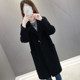 Mid-length coat for women in spring and autumn 2024 new Korean style lazy style mink velvet thickened knitted cardigan for women in autumn and winter