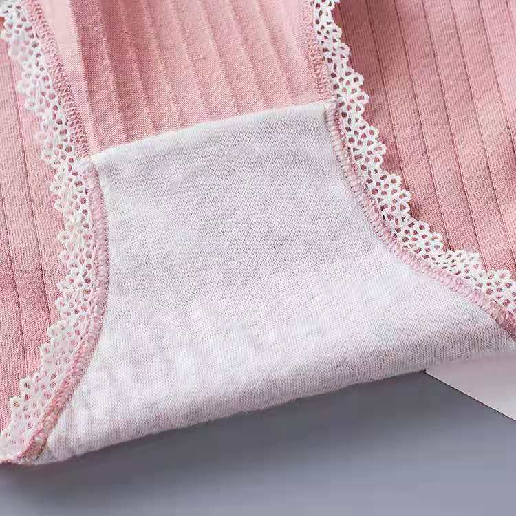 Đồ lót đô thị nữ cotton cotton 100% kháng khuẩn lady girl đen trắng tóm tắt ren mùa hè - Eo cao quần lót cạp cao