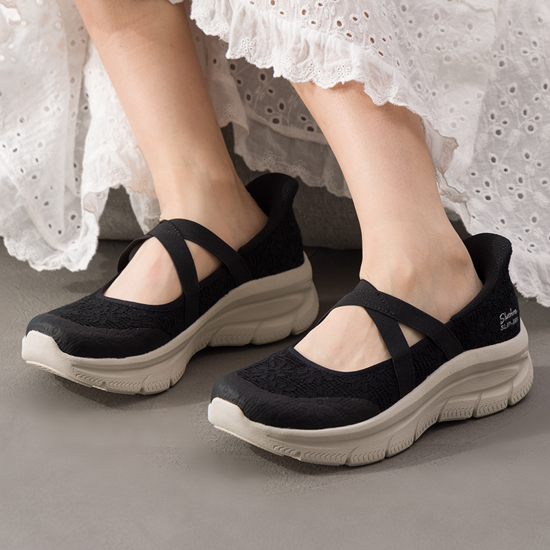 Summer Authentic Skechers Women's Comfortable Slip-On Low-Cut Mary Jane Sports Casual Shoes 159286