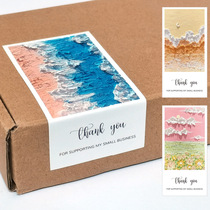50 stickers flower ocean thank you stickers gift box sealing stickers packaging decoration stickers takeaway express delivery