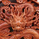 Peach Wood Carved Dragon Pendant Chinese Dragon Wall Decoration Zodiac Dragon Living Room Chinese Knot Coiled Dragon Hanging Plate