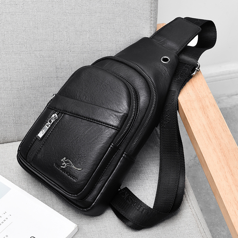 Kangaroo Leather Chest Bag Casual Shoulder Messenger Bag Soft Leather Multifunctional Chest Bag Korean Style Backpack Large Capacity Waterproof - Taobao