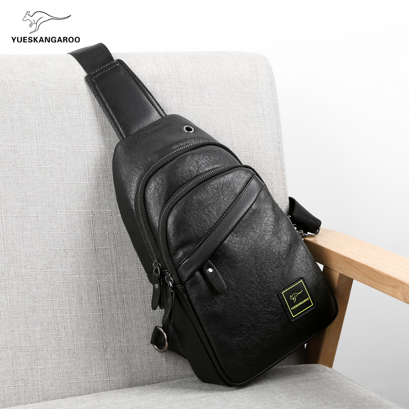 Kangaroo leather men's bag fashion shoulder bag men's messenger bag casual backpack fashion Korean version shoulder bag chest bag