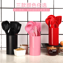 Silicone kitchenware cooking and baking 10-piece set of non-stick pan high temperature resistant kitchen household spatula soup spoon food clip rice spoon