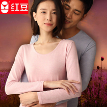 Red bean velvet underwear couple thin model cotton mens warm suit womens autumn trousers polished cotton sweater