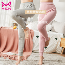Cat man womens autumn pants 2021 cotton thin bottoming warm pants cotton thread pants wear underwear in autumn and winter