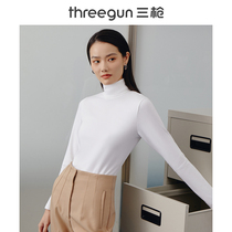 Three Guns Underwear Women Autumn and Winter Modal Cotton High Neck Two Lapel base shirt Monel Autumn Warm Top