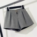 Quần short len ​​mùa thu 2018 nữ mẫu mùa thu đông mặc phiên bản Hàn Quốc của quần lửng ống rộng eo cao hoang dã Quần short