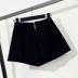 Quần short len ​​mùa thu 2018 nữ mẫu mùa thu đông mặc phiên bản Hàn Quốc của quần lửng ống rộng eo cao hoang dã Quần short