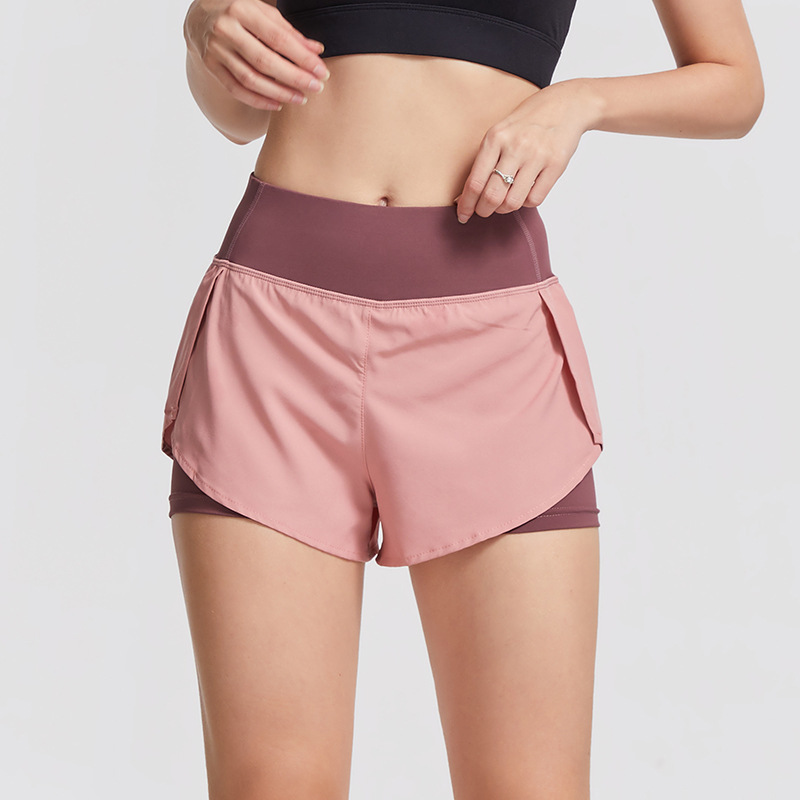 Outlet Clearance Women's High-Waisted Tight-Fitting Anti-Exposure Quick-Drying Fitness Yoga Butt-Lifting High-Elasticity Three-Quarter Shorts