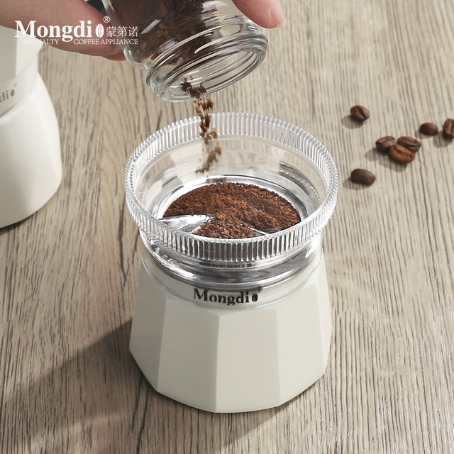 Mongdio Moka Pot Powder Distributor Coffee Powder Ring Coffee Pot Special Accessory Press Powder Ring Anti-Flying Powder Tool