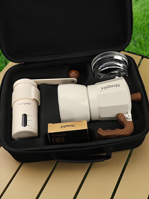 Mongdio Double-Valve Moka Pot Set Portable Coffee Maker Business Gift Moka Coffee Pot Combination Gift