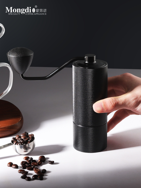 Mongdio Manual Coffee Grinder for Home Use, Italian-Style Hand Grinder, Seven-Star Steel Core Coffee Bean Grinder, Small Size